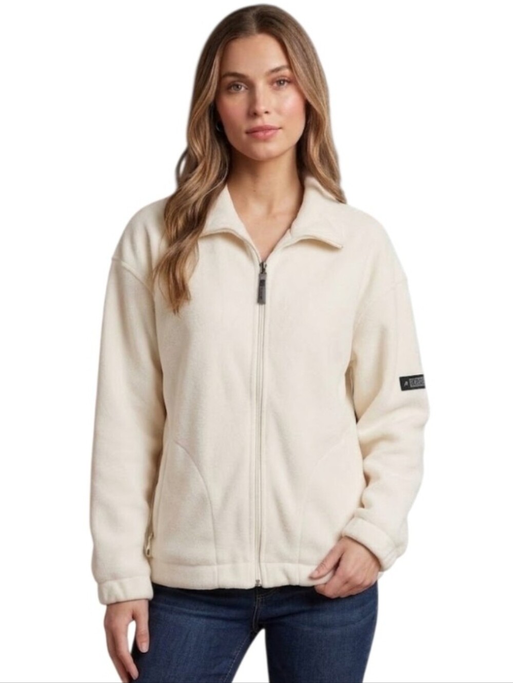 Active Cream Zip-Up Fleece Jacket